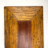 Crisp and Sharp Vintage Match Stick Tramp Art Lined Box with Inlays and Pedestal Base