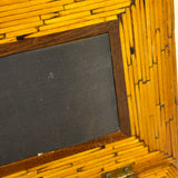 Crisp and Sharp Vintage Match Stick Tramp Art Lined Box with Inlays and Pedestal Base