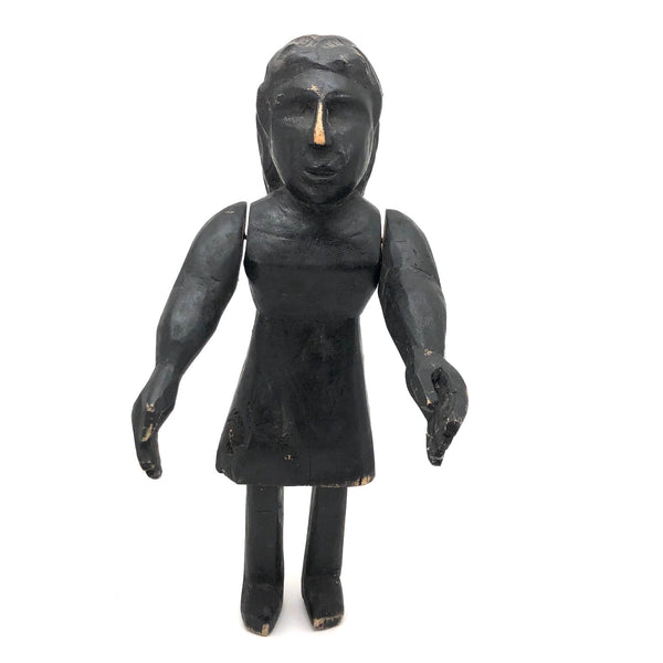 SOLD Curious Chunky Black Painting Figure with Wonderfully Large and Expressive Arms