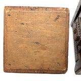 Square, with Brass Stars and Flowers: Charming Antique Chip Carved Tramp Art Stacked Lid Box