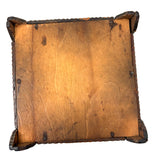 Square, with Brass Stars and Flowers: Charming Antique Chip Carved Tramp Art Stacked Lid Box