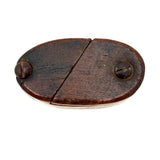 Great Hand-carved Wooden Puzzle Lid Snuff Box, Signed and Dated 1776