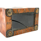 MAY FRIEND, Very Tender and Evocative 1898 Folk Art Still Bank with Cracked Glass Front