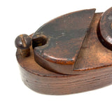 Great Hand-carved Wooden Puzzle Lid Snuff Box, Signed and Dated 1776