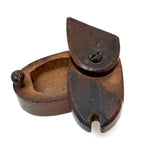 Great Hand-carved Wooden Puzzle Lid Snuff Box, Signed and Dated 1776