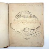 1840 British Commonplace Book with Beautiful Lettering and Watercolor Maps + 1890s Additions