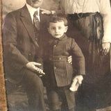 Very Tender and Very Wonderful 1913 Family Portrait with Embroidered Silkworm Cocoon Applique on Velvet, Original Frame