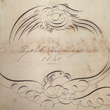 1840 British Commonplace Book with Beautiful Lettering and Watercolor Maps + 1890s Additions