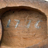 Great Hand-carved Wooden Puzzle Lid Snuff Box, Signed and Dated 1776