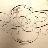1840 British Commonplace Book with Beautiful Lettering and Watercolor Maps + 1890s Additions
