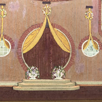 SOLD George Stimmel (1880-1964) Very Pink Stage Set, Gouache on Cardboard Painting