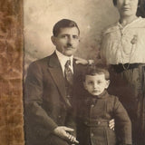 Very Tender and Very Wonderful 1913 Family Portrait with Embroidered Silkworm Cocoon Applique on Velvet, Original Frame