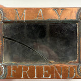MAY FRIEND, Very Tender and Evocative 1898 Folk Art Still Bank with Cracked Glass Front