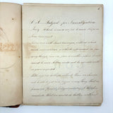 1840 British Commonplace Book with Beautiful Lettering and Watercolor Maps + 1890s Additions