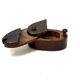 Great Hand-carved Wooden Puzzle Lid Snuff Box, Signed and Dated 1776