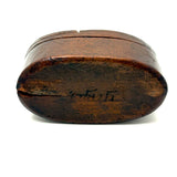 Great Hand-carved Wooden Puzzle Lid Snuff Box, Signed and Dated 1776