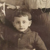 Very Tender and Very Wonderful 1913 Family Portrait with Embroidered Silkworm Cocoon Applique on Velvet, Original Frame