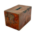 MAY FRIEND, Very Tender and Evocative 1898 Folk Art Still Bank with Cracked Glass Front