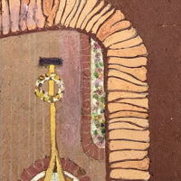 SOLD George Stimmel (1880-1964) Very Pink Stage Set, Gouache on Cardboard Painting