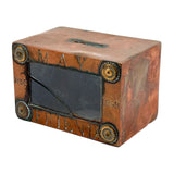 MAY FRIEND, Very Tender and Evocative 1898 Folk Art Still Bank with Cracked Glass Front