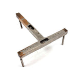 Unusual, Very Precise Hand-stamped Nickel T-Shaped Surface Level