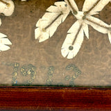 Very Tender and Very Wonderful 1913 Family Portrait with Embroidered Silkworm Cocoon Applique on Velvet, Original Frame