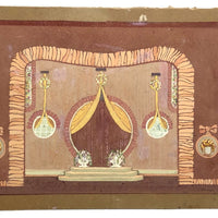 SOLD George Stimmel (1880-1964) Very Pink Stage Set, Gouache on Cardboard Painting