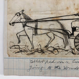 Adventures of Ned, Fred and Ellis - Set of Four Humorous Ink Drawings