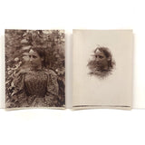 Partial and in Full, Pair of Photos of Lovely Young Woman in Printed Dress