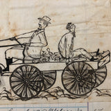 Adventures of Ned, Fred and Ellis - Set of Four Humorous Ink Drawings