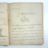 1840 British Commonplace Book with Beautiful Lettering and Watercolor Maps + 1890s Additions