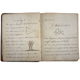 1840 British Commonplace Book with Beautiful Lettering and Watercolor Maps + 1890s Additions