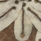 Very Tender and Very Wonderful 1913 Family Portrait with Embroidered Silkworm Cocoon Applique on Velvet, Original Frame