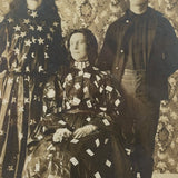 Playing Card Dress, Star and Moon Hats, Wonderful Original Victorian Portrait of a Dramatic Trio