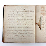 1840 British Commonplace Book with Beautiful Lettering and Watercolor Maps + 1890s Additions