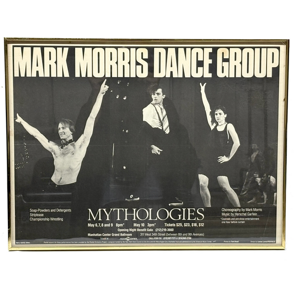 1987 Mark Morris Dance Group"Mythologies," Mounted Newsprint Advertisement, Period Frame