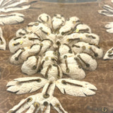 Very Tender and Very Wonderful 1913 Family Portrait with Embroidered Silkworm Cocoon Applique on Velvet, Original Frame