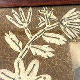 Very Tender and Very Wonderful 1913 Family Portrait with Embroidered Silkworm Cocoon Applique on Velvet, Original Frame