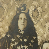 Playing Card Dress, Star and Moon Hats, Wonderful Original Victorian Portrait of a Dramatic Trio