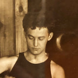Young Barbers at Work, Wonderful Old 8 x 10 Photo, Framed as Found