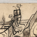 Adventures of Ned, Fred and Ellis - Set of Four Humorous Ink Drawings