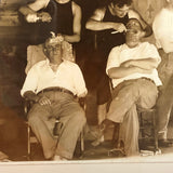 Young Barbers at Work, Wonderful Old 8 x 10 Photo, Framed as Found