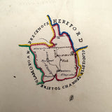 1840 British Commonplace Book with Beautiful Lettering and Watercolor Maps + 1890s Additions