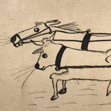 Adventures of Ned, Fred and Ellis - Set of Four Humorous Ink Drawings