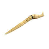 Wonderful c. Mid 19th Century Whaler Made Scrimshaw Ladies Leg Bodkin