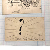 Adventures of Ned, Fred and Ellis - Set of Four Humorous Ink Drawings