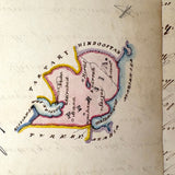 1840 British Commonplace Book with Beautiful Lettering and Watercolor Maps + 1890s Additions