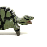 Graphically Excellent and Also Highly Empathetic Green and Black Painted Folk Art Turtle