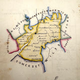 1840 British Commonplace Book with Beautiful Lettering and Watercolor Maps + 1890s Additions