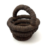 Sculptural, Well Aged Old Folk Art Bottle Cap Basket, Found in Maine